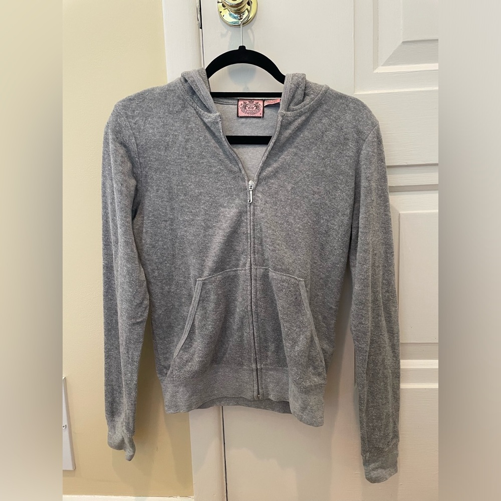 Juicy Couture Grey Terry Zip Up Hoodie